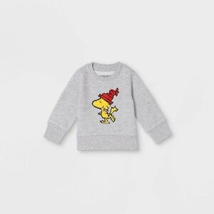Baby Christmas Peanuts Family Graphic Sweatshirt & Jogger Pants Set Gray